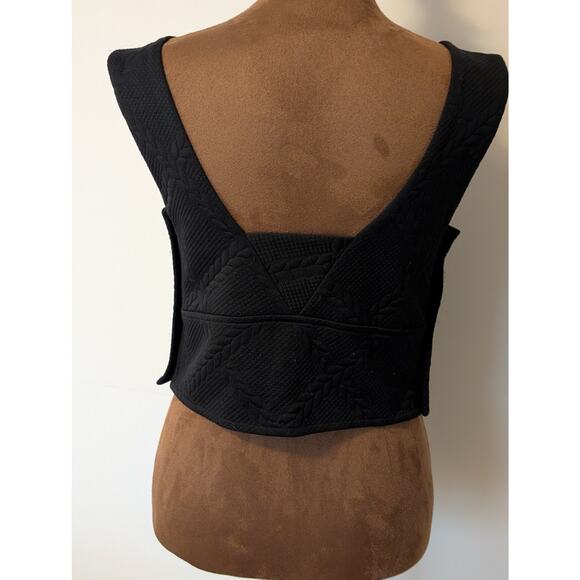 Maeve Anthropologie Cropped Quilted Vest Tank w/ Gold Buttons, S - Picture 4 of 6